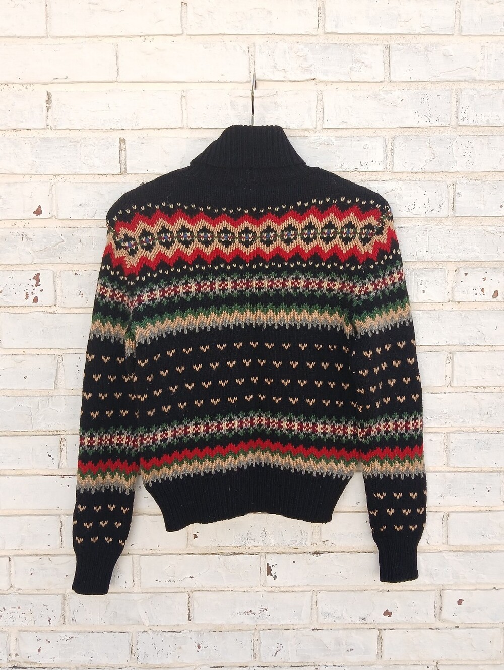 Vintage Ralph Lauren Wool Cashmere Fair Isle Turtleneck Sweater Multicolor - Picture 6 of 6